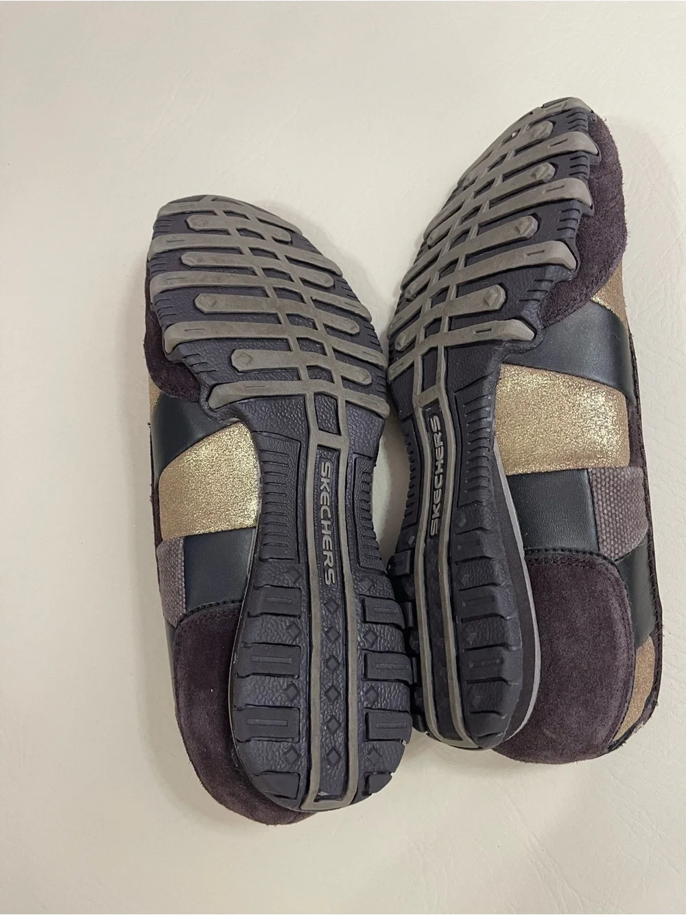 Skechers Brown Patchwork Biker Mary Jane Shoes Sz 6.5 - Picture 6 of 8
